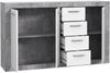 FORTE Baccio Sideboard, Holzwerkstoff, Grau/Weiß, 152,4 x 91,8 x 33,8 cm Bild 3