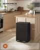 SONGMICS Mülleimer Küche, 2 x 30 Liter, 2 Fächer, Abfalleimer, Tretmülleimer, Küchenmülleimer mit Softclose-Deckel und Inneneimer, Stahl, inklusive 15 Müllbeutel Bild 2