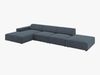 Micadoni Ecksofa Jodie 5-Sitzer Links Strukturierter Stoff Megan Blau Bild 2