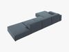 Micadoni Ecksofa Jodie 5-Sitzer Links Strukturierter Stoff Megan Blau Bild 4