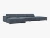 Micadoni Ecksofa Jodie 5-Sitzer Links Strukturierter Stoff Megan Blau Bild 3