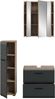 Badkombination (B/H/T: 105x185x30 cm) in schwarz matt und Nox Oak Nachbildung Bild 3