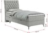 Boxspringbett MILEN, Einzelbett 90x200, Polsterbett mit Multipocket-Matratze und Topper - Hellgrau stoff - rechts - H3 Bild 4