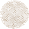 Teppich Baumwolle hellbeige ⌀ 140 cm Fransen HORASAN Bild 4