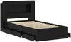 vidaXL Bettgestell mit Stauraum Schwarz 90x190 cm Holzwerkstoff 3434004 Bild 4