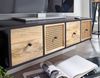 Lowboard Hängend Mango Massivholz / Metall 150 x 25 x 35 cm TV-Schrank Schwarz, Design Fernsehtisch Wiener Geflecht Modern, Fernsehschrank Wand, TV-Kommode Fernsehkommode zum Aufhängen Bild 5