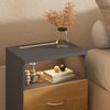 CASARIA® Nachttisch mit Schubladen & Beleuchtung Holz Grau Bild 3