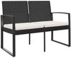 vidaXL Gartenbank 2-Sitzer mit Kissen Schwarz PP-Rattan 360209 Bild 2
