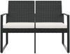 vidaXL Gartenbank 2-Sitzer mit Kissen Schwarz PP-Rattan 360209 Bild 3