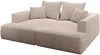 Vente-unique - PINETA Sofa Samt Schokoladenbraun - B 180 cm x H 67 cm x L 230 cm Bild 3