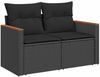 vidaXL 6-tlg. Garten-Sofagarnitur mit Kissen Schwarz Poly Rattan 3327436 Bild 3