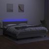 vidaXL Boxspringbett mit Matratze & LED Hellgrau 160x200 cm Stoff 3133325 Bild 4