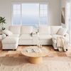 U-förmiges Sofa mit Stauraum Hocker Ladefunktion USB/Type-C Steckdosen,Wohnzimmer Cord-Sofa Beige Bild 5