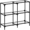 vidaXL Konsolentisch mit Glasplatte Transparent 98x30x81 cm Stahl 846028 Bild 2