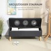 Sitztruhe Mit Klappbarem Sitz & StauraumPolsterbank Mit Leinenoptik Und Holzbeinen,Dunkelgrau Bild 3