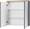 Spiegelschrank 60 cm SOLNA-56, Hochglanz grau, B x H x T ca. 60 x 70 x 20cm Bild 3