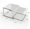 2er Set Design Beistelltisch MENTO 50cm weiss hochglanz Edelstahl-Gestell Bild 5