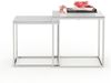 2er Set Design Beistelltisch MENTO 50cm weiss hochglanz Edelstahl-Gestell Bild 2