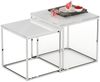2er Set Design Beistelltisch MENTO 50cm weiss hochglanz Edelstahl-Gestell Bild 4