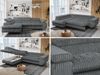 Mks Möbel 'Peter L-form' Ecksofa mit Bettfunktion, Bettkasten & einstellbaren Kopfstützen, Dunkelgrau, Cord, links Bild 2
