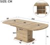Merax Ausziehbarer ovaler Esstisch, L140/200*W80*H75cm, Esstisch mit Stauraum, Kaffee-Freizeittisch, moderner minimalistischer Esstisch, platzsparender multifunktionaler Esstisch, Eichenfarbe Bild 4