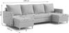 AX LIVING Sofa U Form mit Schlaffunktion Wesly U 290 cm – Elegantes Grau Bild 4
