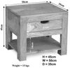 Nachttisch Akazie 50x35x45 white stone getüncht NATURE WHITE #91 Bild 4