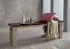 Bank Mango / Akazie 160x35x45 weiß gewachst CASTLE-ANTIK #147 Bild 5