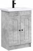vidaXL Badezimmermöbel-Set Betongrau 56 x 37,5 x 81 cm Holzwerkstoff 3404167 Bild 2