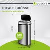 Juskys Automatik Mülleimer mit Bewegungssensor, wasserdicht, Stahl, Silber, 60 Liter Bild 2