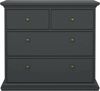 Dmora Kommode Arika, Mehrzweckkommode, Schlafzimmerkommode, Schrank mit Schubladen, 96x49 h87 cm, Grau Bild 5