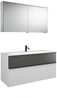 Burgbad FIUMO Waschtisch Set mit Spiegelschrank 122 cm breit, Anthrazit/Weiß, Waschbecken Gussmarmor Weiß Bild 2