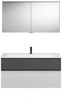 Burgbad FIUMO Waschtisch Set mit Spiegelschrank 122 cm breit, Anthrazit/Weiß, Waschbecken Gussmarmor Weiß Bild 1