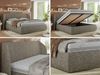 Polsterbett mit Lattenrost, Doppelbett Bettkasten, Bettgestell mit Gasdruckfeder Pocket Matratze - CAELA CLASSIC - 180 x 200 cm - Grau Struktur - VIRE LUX Bild 2