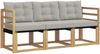 vidaXL Outdoor-Sofagarnitur mit Kissen 3 pcs Weiß und Hellgrau 3389153 Bild 2