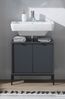 Waschbeckenunterschrank >Lucera< in Grau - 60x60x32 (BxHxT) Bild 2