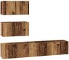 vidaXL TV-Schrankset Wandmontiert 4 pcs Altholz Holzwerkstoff 3393393 Bild 2
