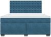 vidaXL Boxspringbett mit Matratze Blau 180x200 cm Samt 3290994 Bild 4