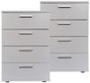 HTI-Living Nachtschrank Nachtkommode 4 Schubladen Nina Weiß 2er-Set (Set, 2-St, 2 Nachtschränke) Nachtschrank Nachttisch Bild 1