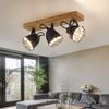 Deckenlampe, Metall Holz, schwarz, Spots verstellbar, L 46cm Bild 3