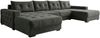 Ecksofa MODENA 320 cm x 185 cm – Stoff: CASABLANCA Graphit 15 Farbe: Dunkelgrau Bild 4