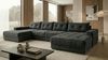 Ecksofa MODENA 320 cm x 185 cm – Stoff: CASABLANCA Graphit 15 Farbe: Dunkelgrau Bild 2