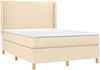 vidaXL Boxspringbett mit Matratze Stoff Creme 140x200 cm, Härtegrad: H2 [3131838] Bild 3