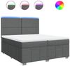 vidaXL Boxspringbett mit Matratze Dunkelgrau 200x200 cm Stoff 3294069 Bild 2