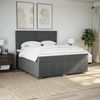 vidaXL Boxspringbett mit Matratze Dunkelgrau 200x200 cm Stoff 3294069 Bild 5