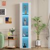 Vitrine 40x170 cm Weiß mit Glas, 4 Ebenen, LED Farbwechsel Licht, Displayschrank für Modelle & Sammlungen Bild 2
