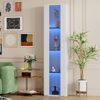 Vitrine 40x170 cm Weiß mit Glas, 4 Ebenen, LED Farbwechsel Licht, Displayschrank für Modelle & Sammlungen Bild 3