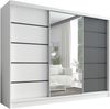 Schwebetürenschrank ARIVA 2 3-türig Schrank 200 cm (mit Spiegel) Farbe: Weiß , Graphit Bild 2