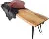Sitzbank Baumkante 140 cm natur massiv Akazie Hairpin-Gestell schwarz 92369121 Bild 4
