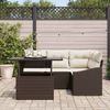 vidaXL Gartensofa-set mit Kissen 5 pcs Braun und Creme Poly-Rattan 3348994 Bild 3